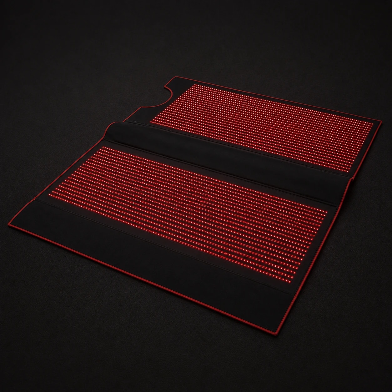 The pod opened fully flat — the centre seam and hinge that fold it away